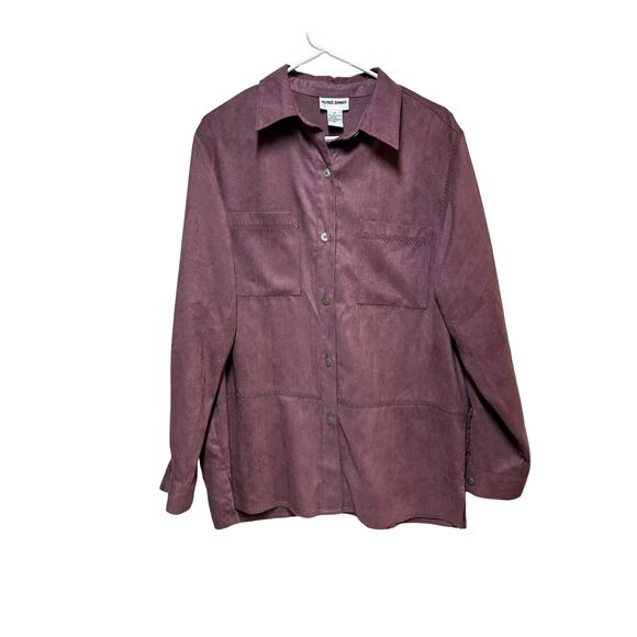 Alfred Dunner‎ Women's Wisteria Purple Button Down Career Size 12 - Picture 1 of 7